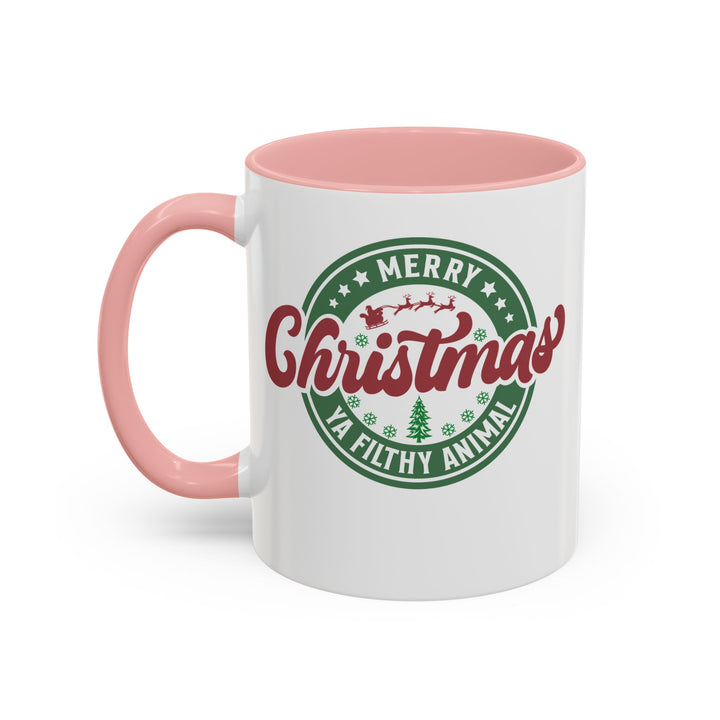 Merry Christmas Ya Filthy Animal - Accent Coffee Mug (11, 15oz)