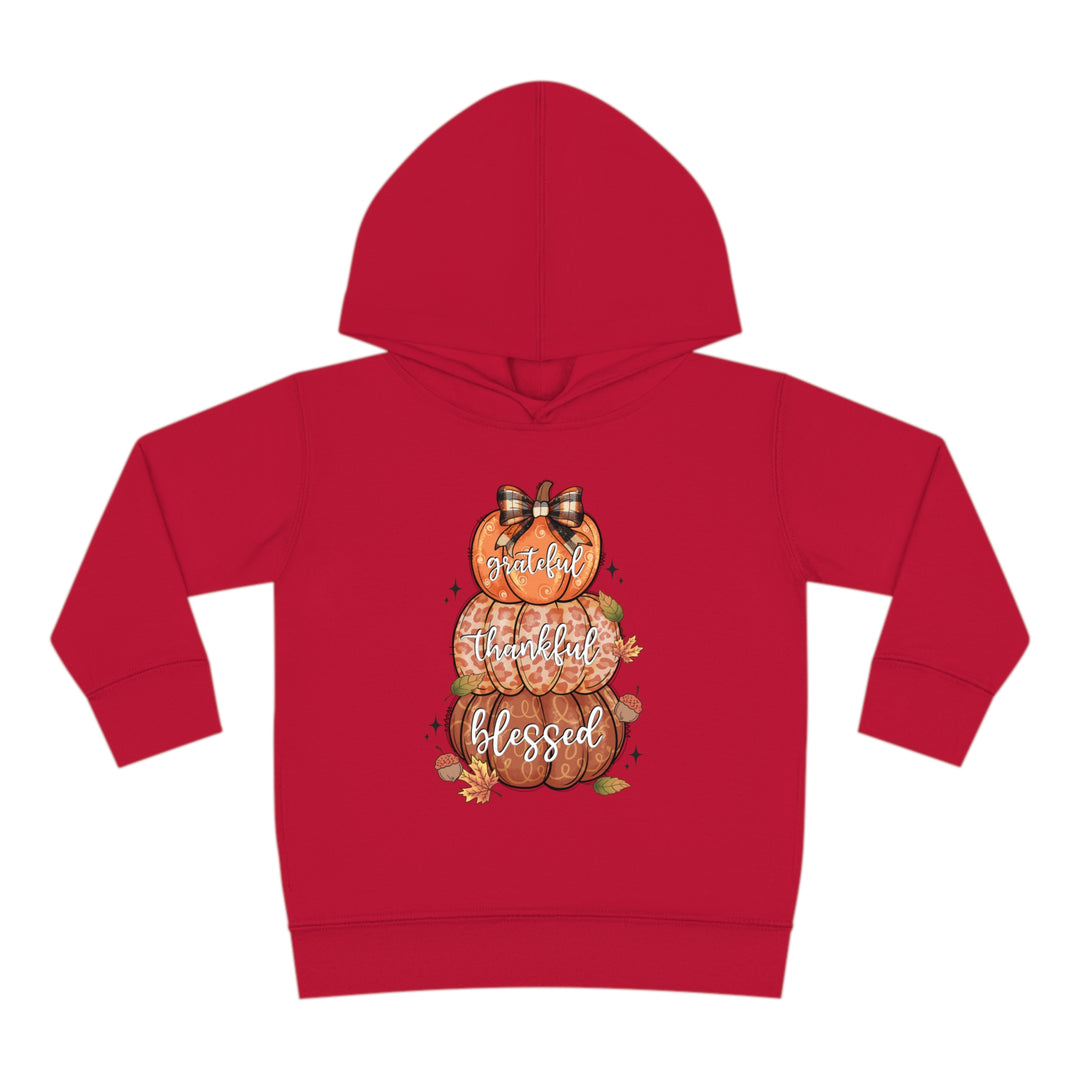 Grateful Thankful Blessed Pumpkins - Toddler Pullover Fleece Hoodie