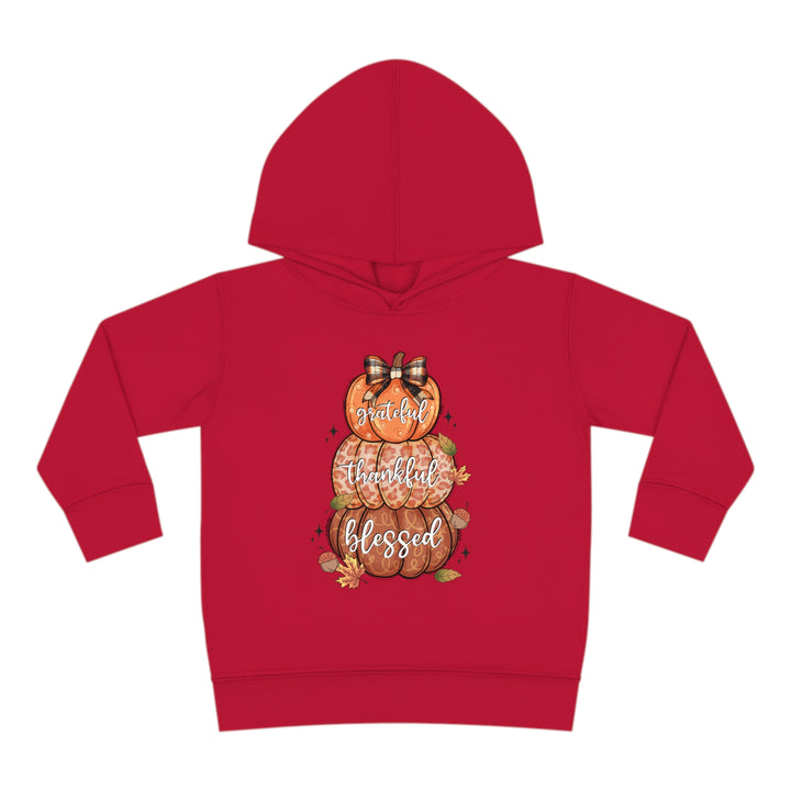 Grateful Thankful Blessed Pumpkins - Toddler Pullover Fleece Hoodie