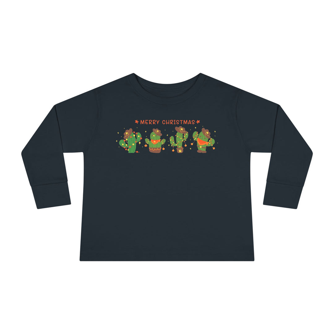 Merry Christmas Cactus - Toddler Long Sleeve Tee