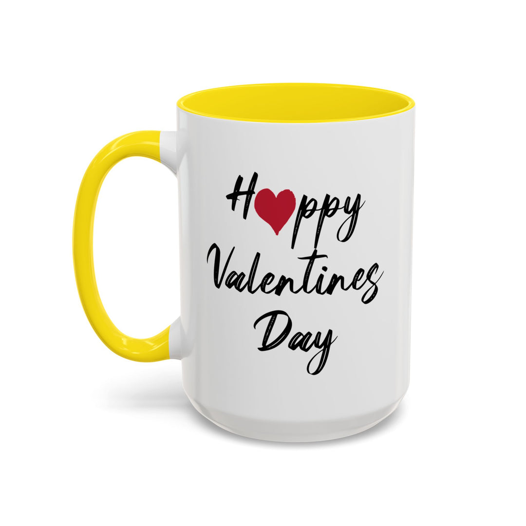Happy Valentines Day - Accent Coffee Mug (11, 15oz)