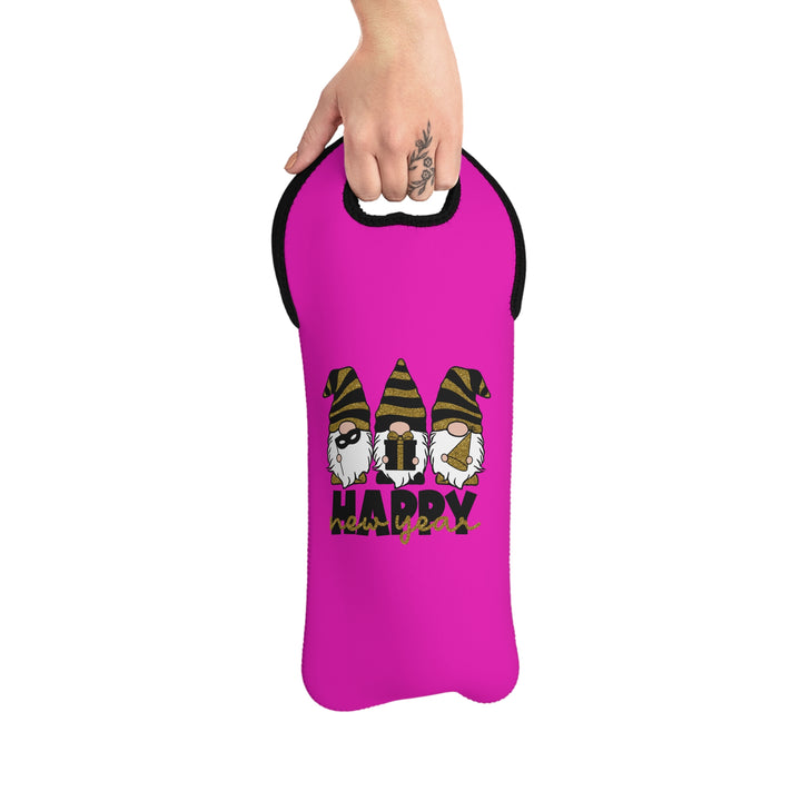 Happy New Year Gnomes - Wine Tote Bag