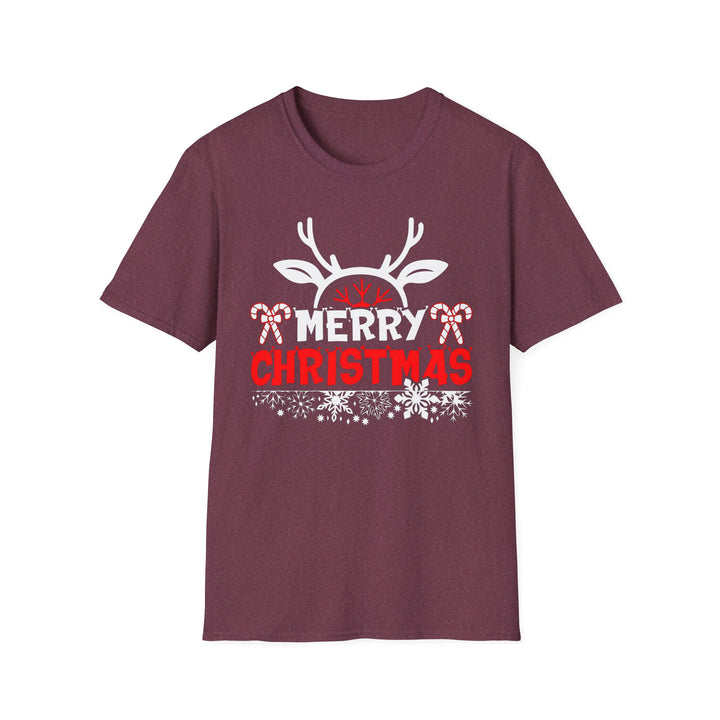 Merry Christmas Antlers - Unisex Softstyle T-Shirt