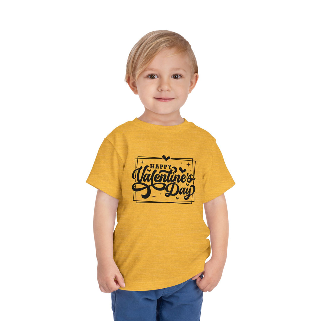 Happy Valentine's Day W/Hearts - Toddler Short Sleeve Tee