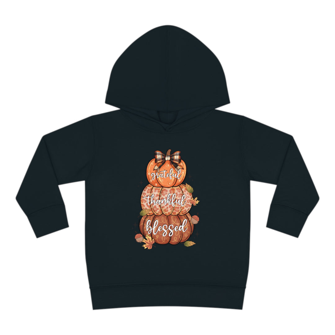 Grateful Thankful Blessed Pumpkins - Toddler Pullover Fleece Hoodie