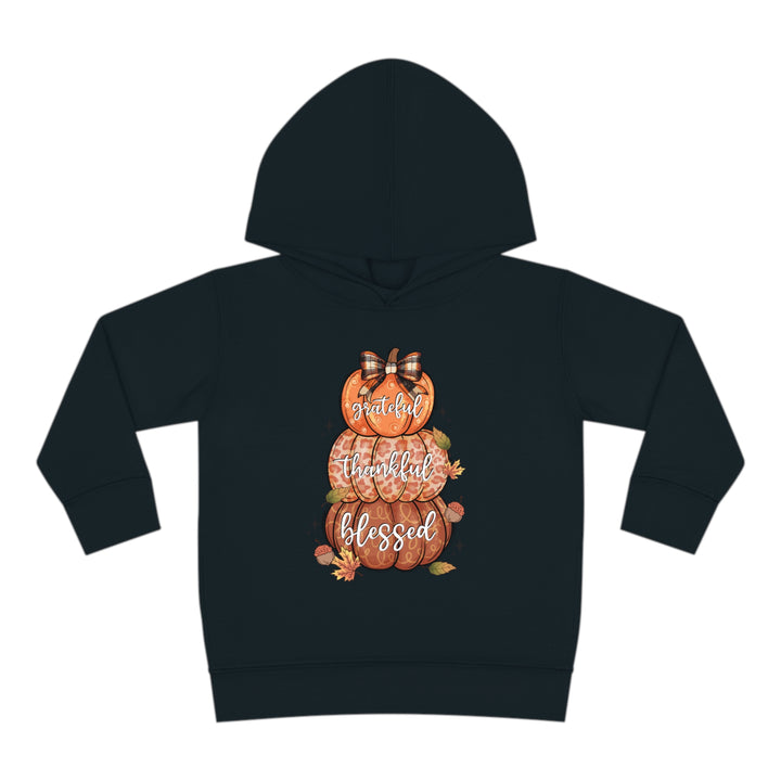 Grateful Thankful Blessed Pumpkins - Toddler Pullover Fleece Hoodie