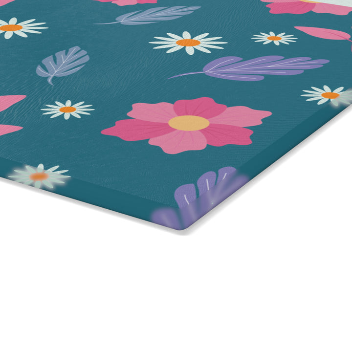 Bright Spring Pattern - Glass Cutting Board