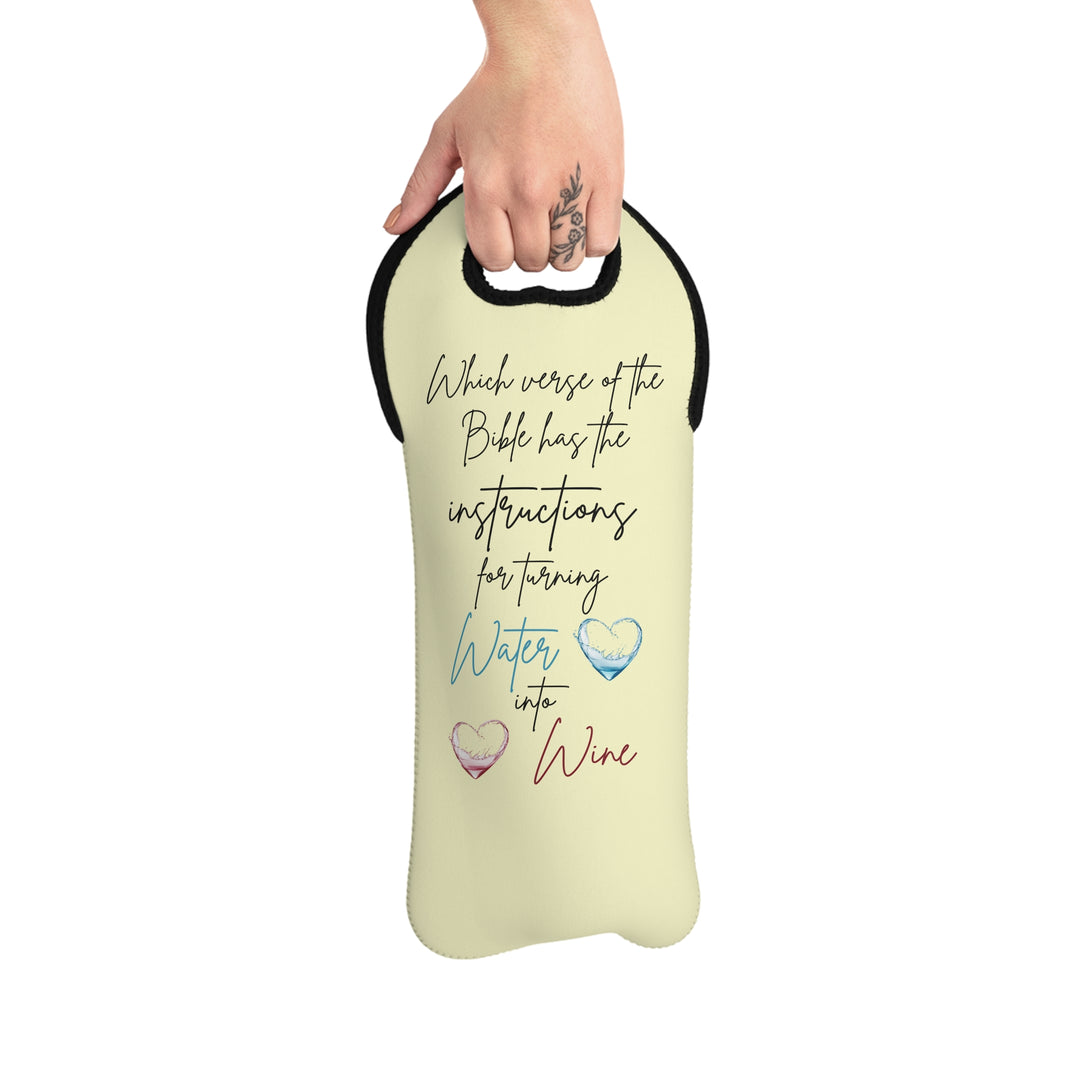 Water To Wine Bible Verse - Wine Tote Bag
