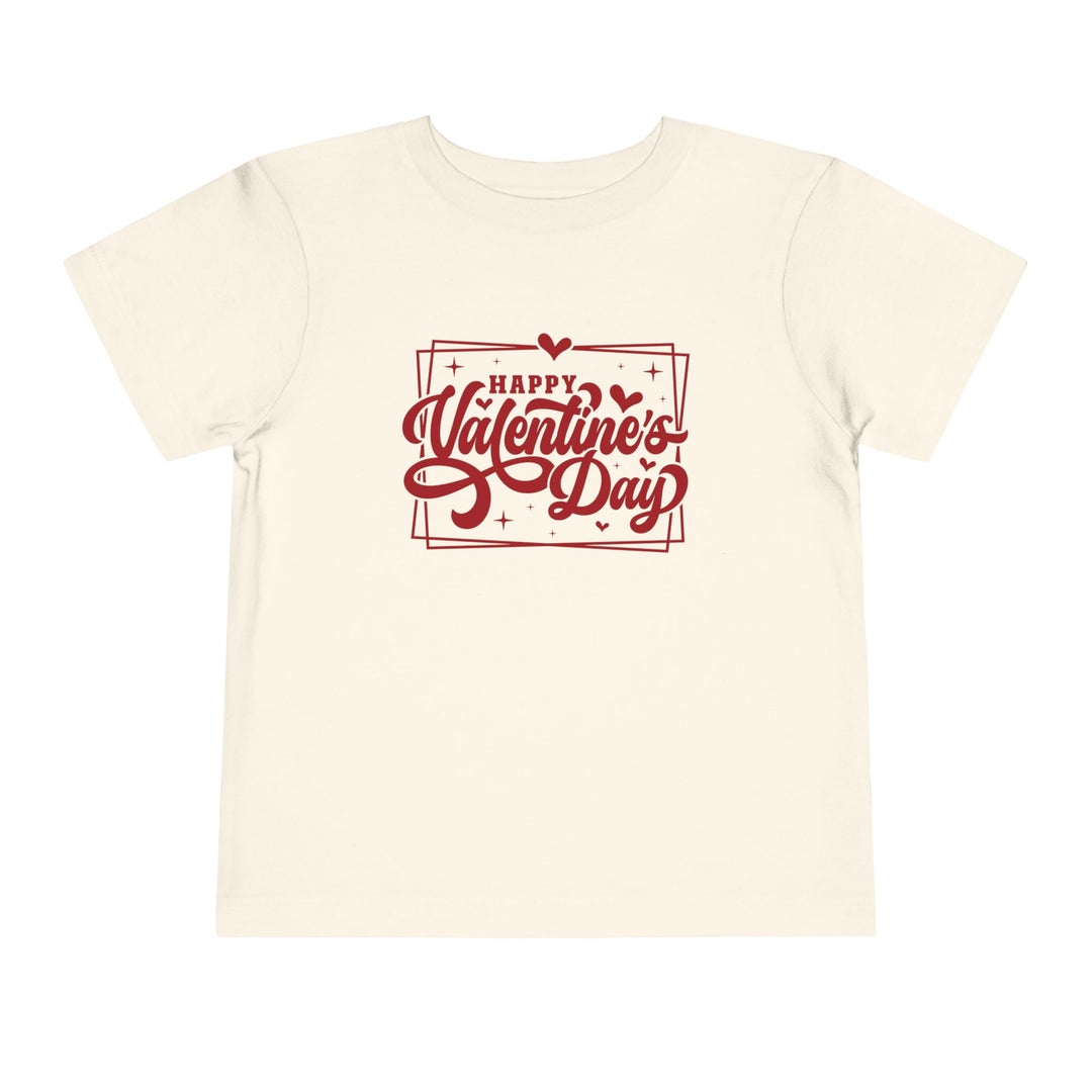 Happy Valentine's Day W/Hearts - Toddler Short Sleeve Tee