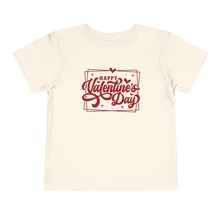 Happy Valentine's Day W/Hearts - Toddler Short Sleeve Tee