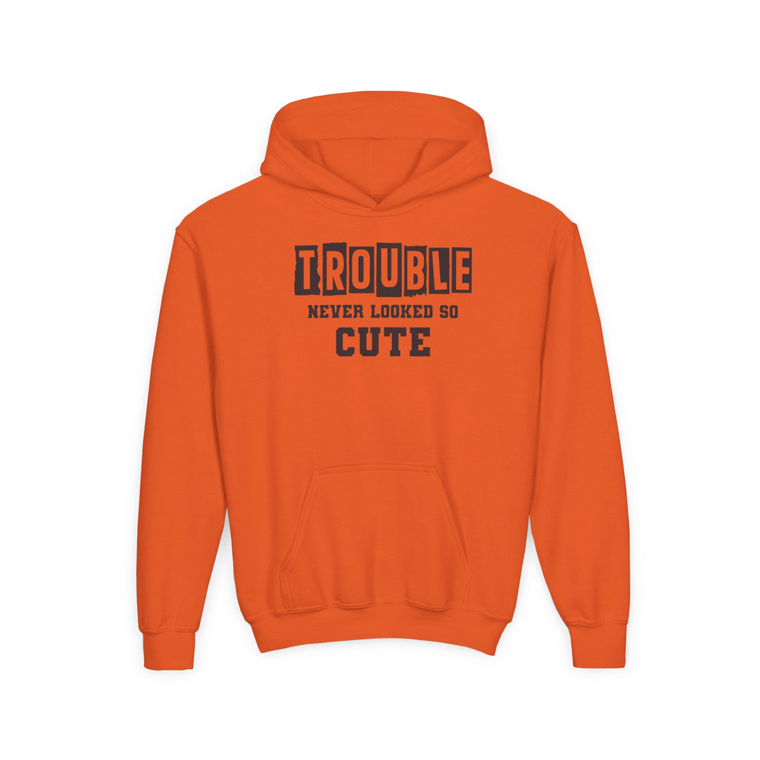 Trouble Never Looked So Cute - Youth Heavy Blend Hooded Sweatshirt