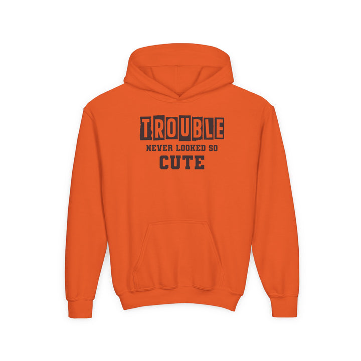Trouble Never Looked So Cute - Youth Heavy Blend Hooded Sweatshirt