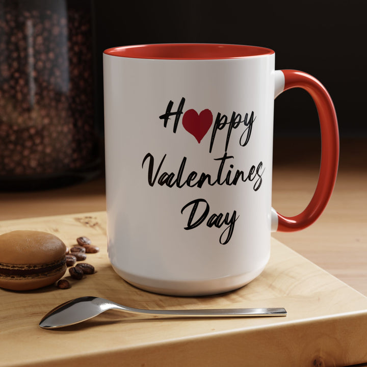 Happy Valentines Day - Accent Coffee Mug (11, 15oz)