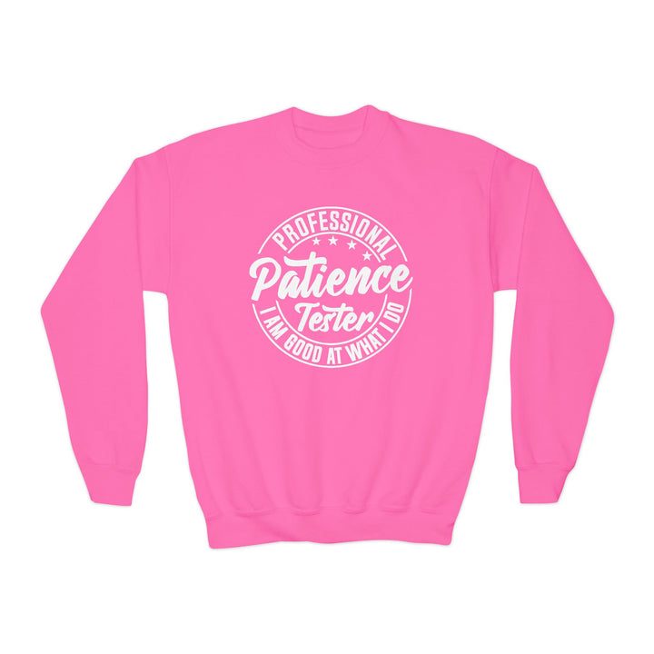 Professional Patience Tester - Youth Crewneck Sweatshirt