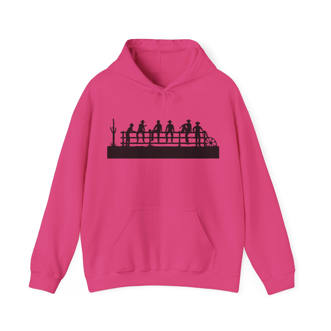 Cowboys On Fence Silhouette  - Unisex Heavy Blend™ Hooded Sweatshirt