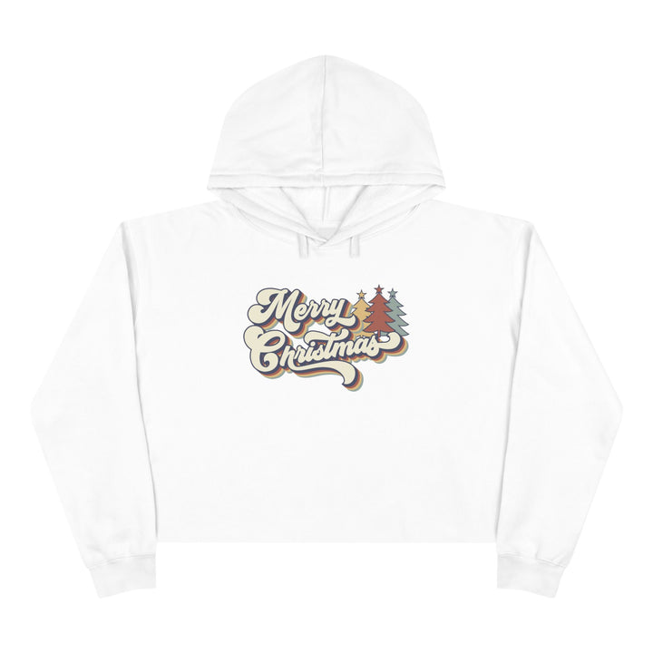 Retro Merry Christmas - Crop Hoodie