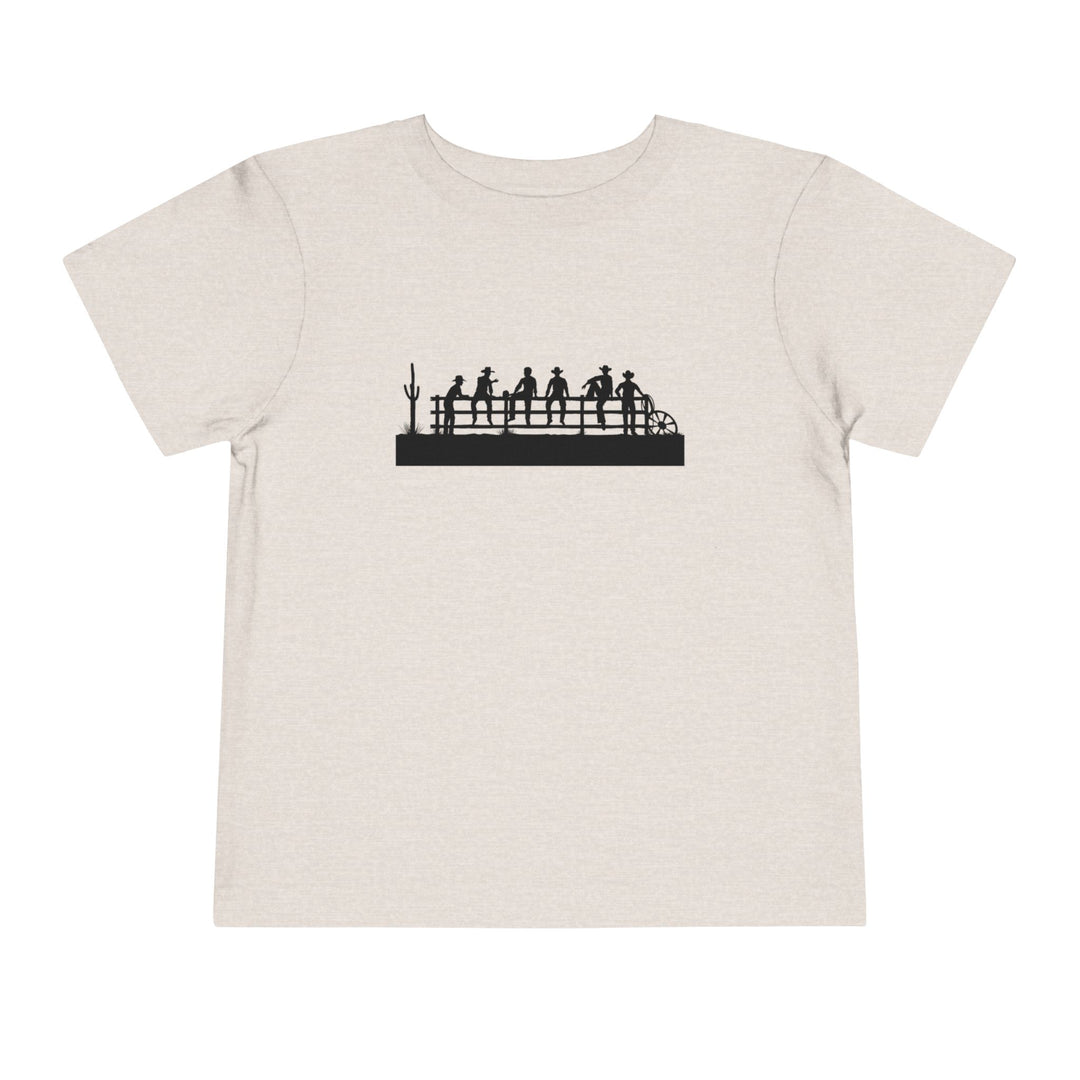 Cowboys On Fence Silhouette - Toddler Short Sleeve Tee