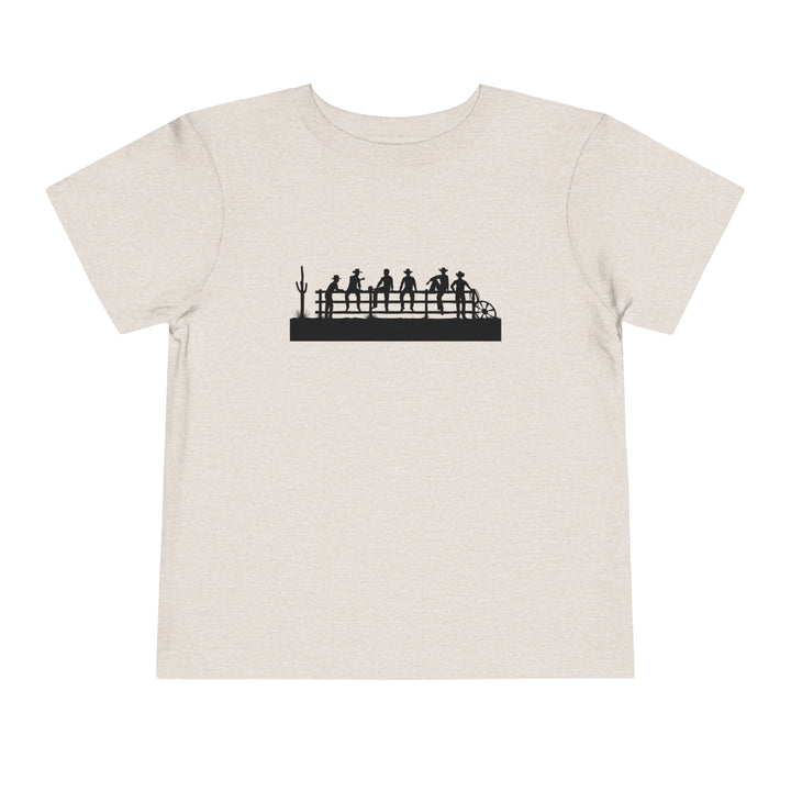 Cowboys On Fence Silhouette - Toddler Short Sleeve Tee