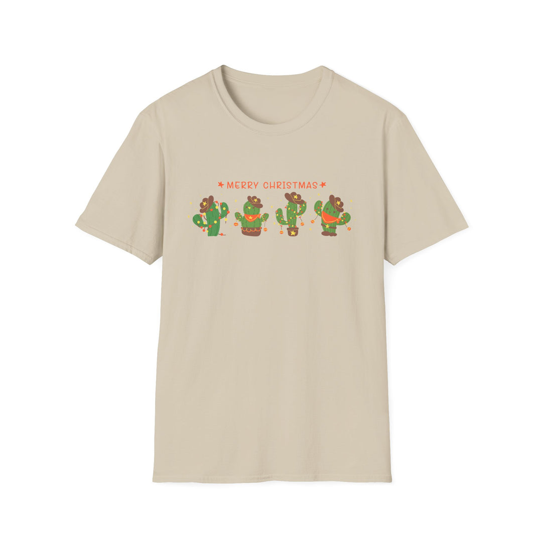 Merry Christmas Cactus - Unisex Softstyle T-Shirt