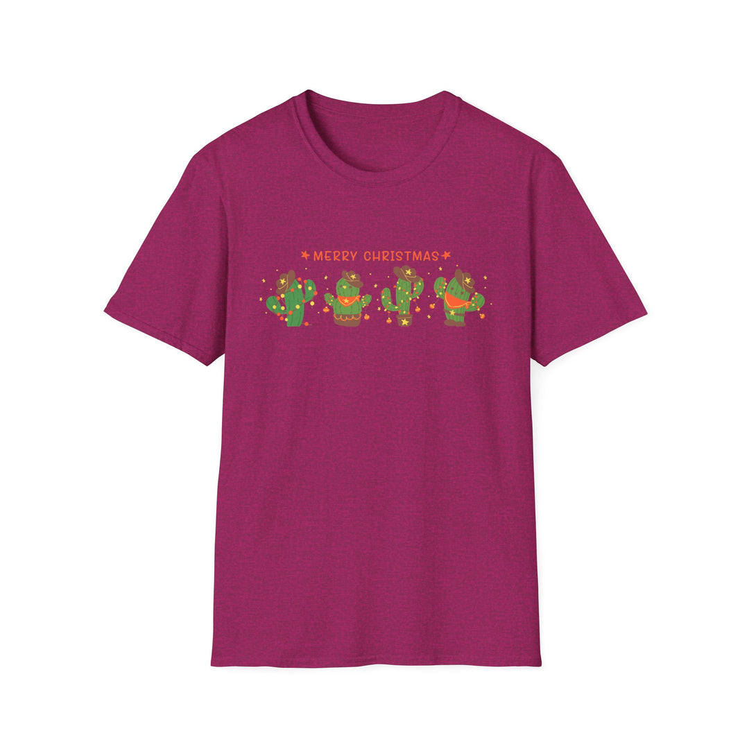 Merry Christmas Cactus - Unisex Softstyle T-Shirt