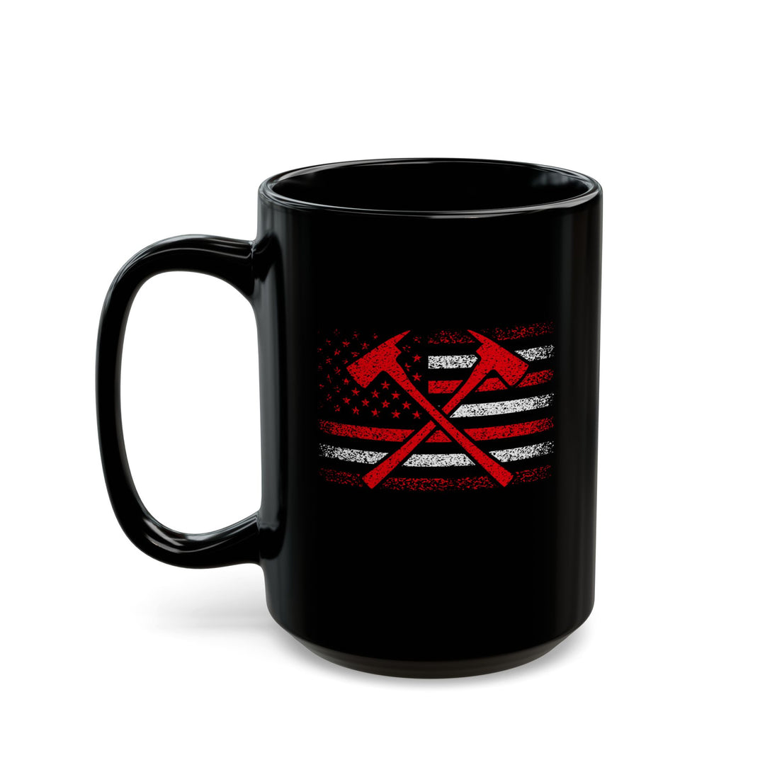 Firefighter American Flag - Black Mug (11oz, 15oz)