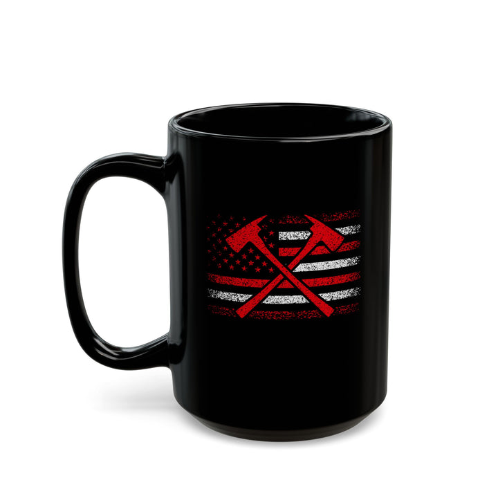 Firefighter American Flag - Black Mug (11oz, 15oz)