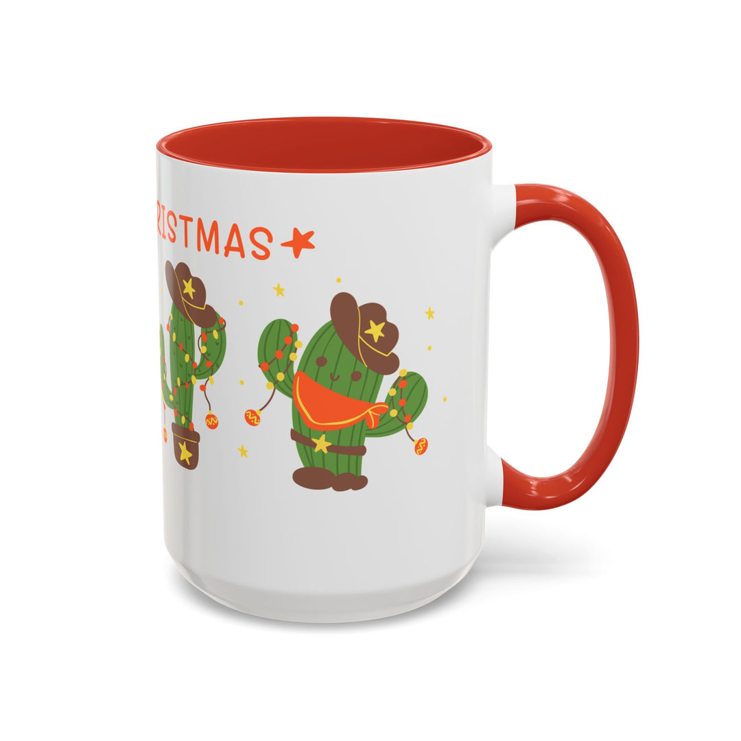 Merry Christmas Cactus -  Accent Coffee Mug (11, 15oz)