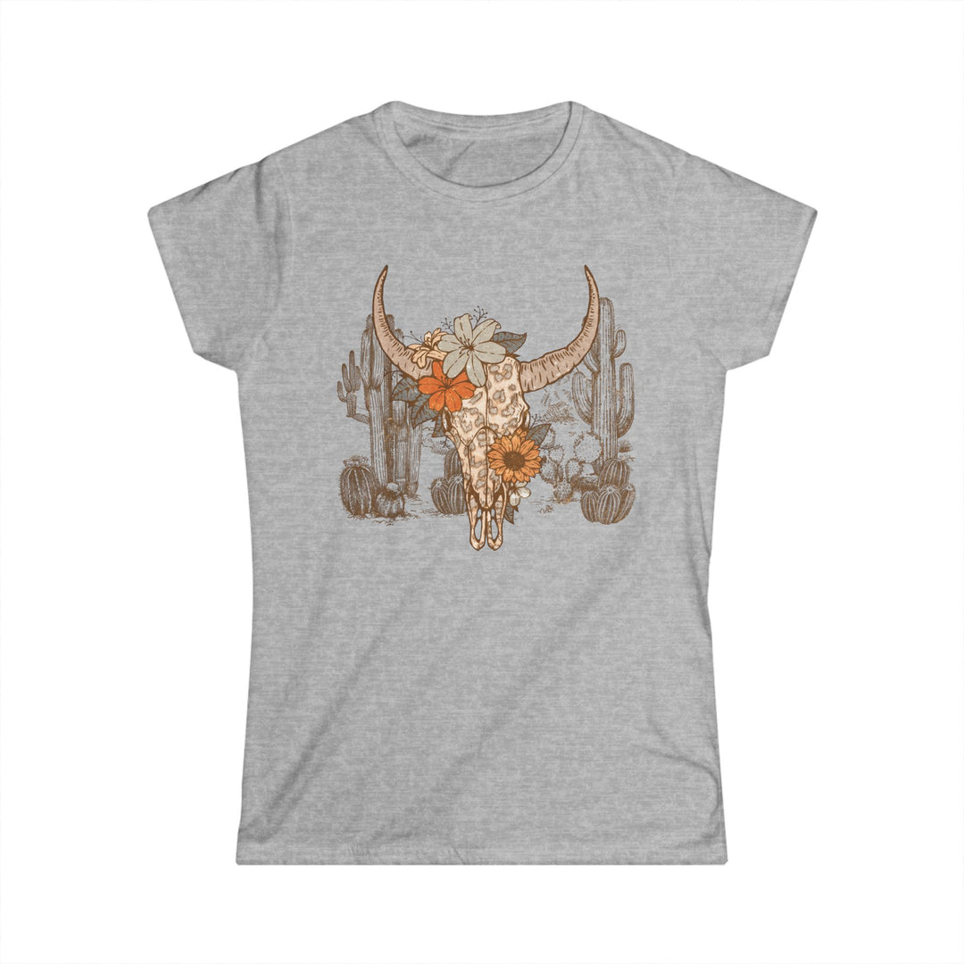 Flowery Leopard Skull - Women's Softstyle Tee