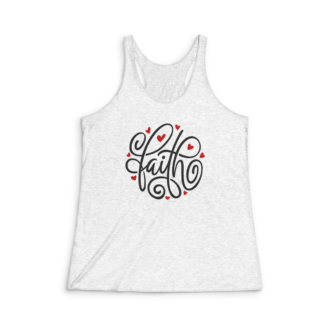 Faith Hearts - Women's Tri-Blend Racerback Tank
