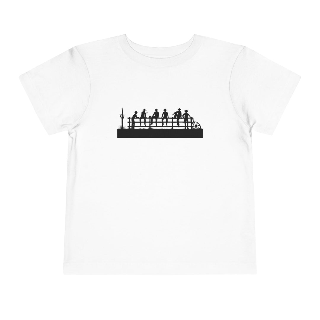 Cowboys On Fence Silhouette - Toddler Short Sleeve Tee