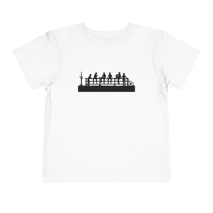 Cowboys On Fence Silhouette - Toddler Short Sleeve Tee