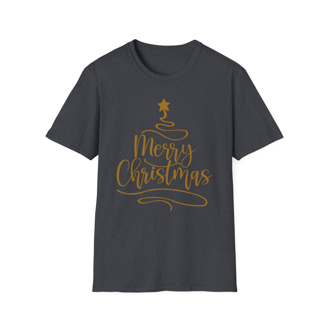 Merry Christmas Gold Tree - Unisex Softstyle T-Shirt