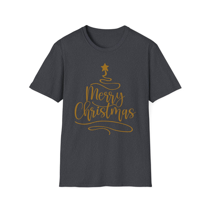 Merry Christmas Gold Tree - Unisex Softstyle T-Shirt