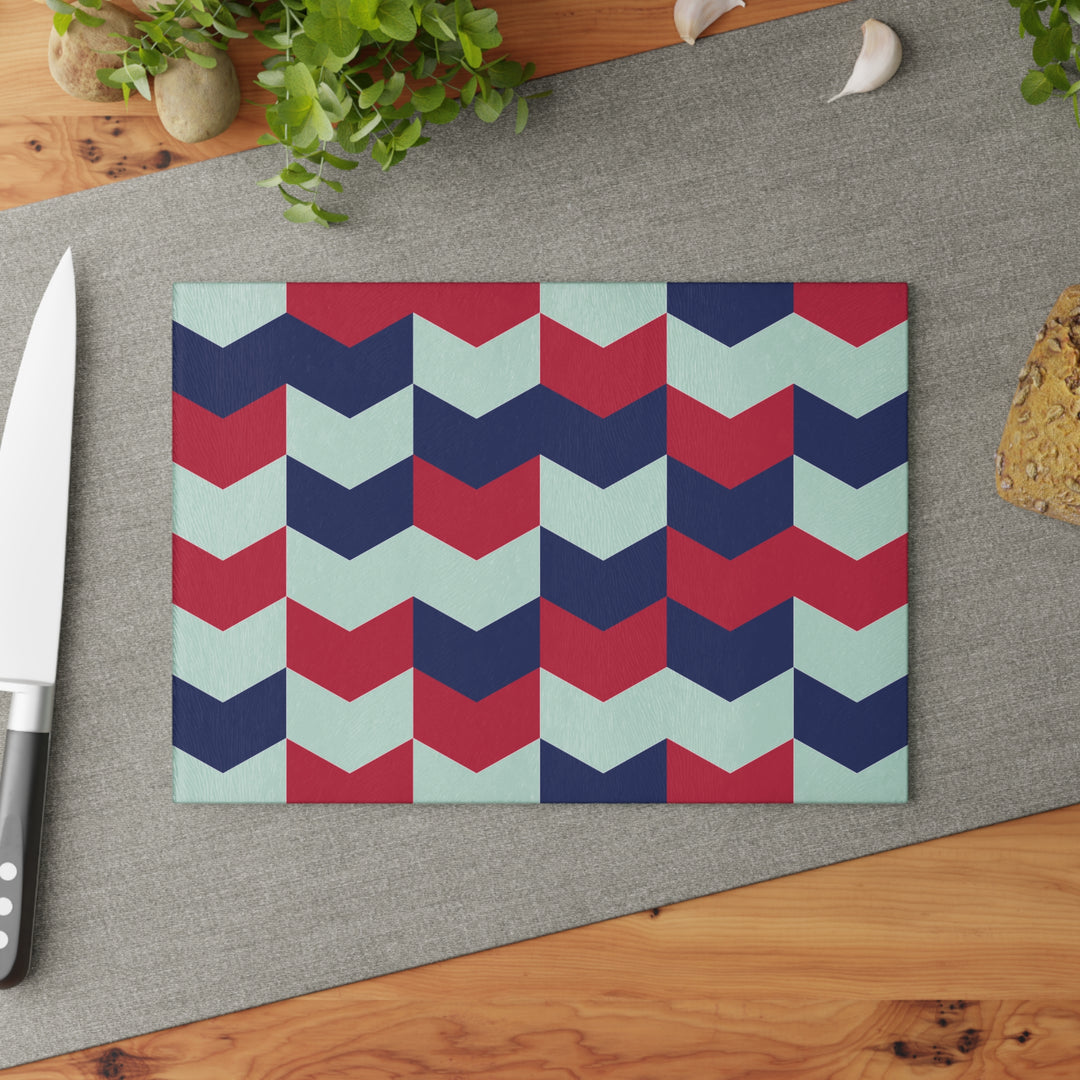 Patriotic Abstract - Glass Cutting Board