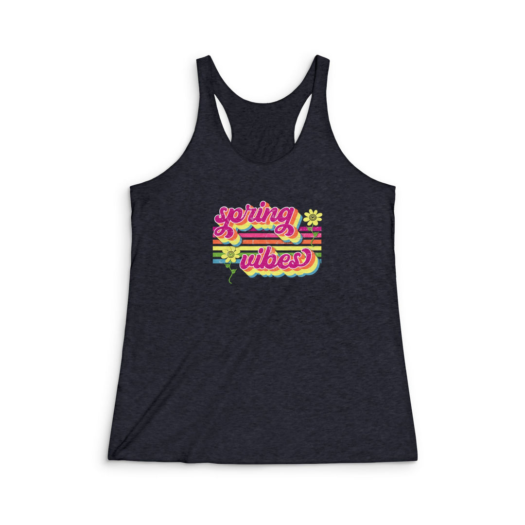 Spring Vibes Retro - Women's Tri-Blend Racerback Tank