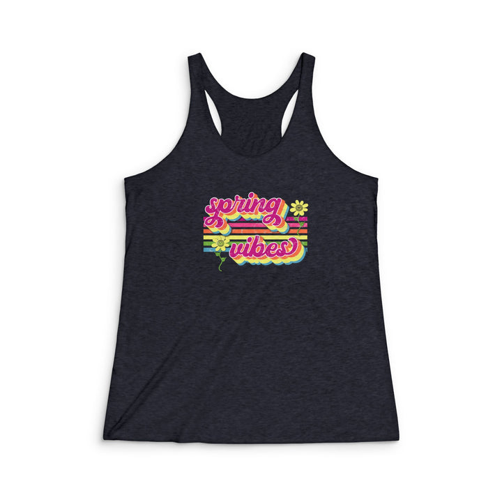 Spring Vibes Retro - Women's Tri-Blend Racerback Tank