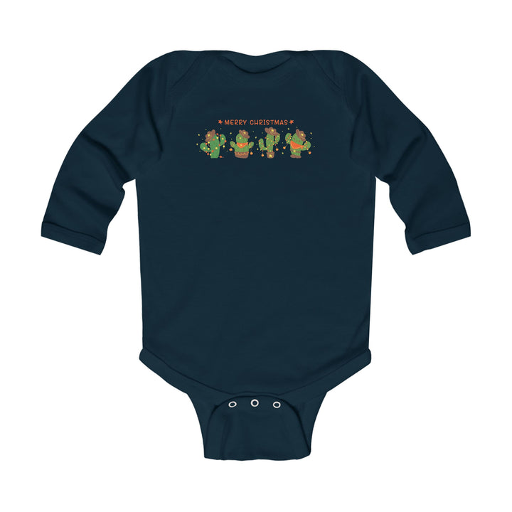 Merry Christmas Cactus - Infant Long Sleeve Bodysuit