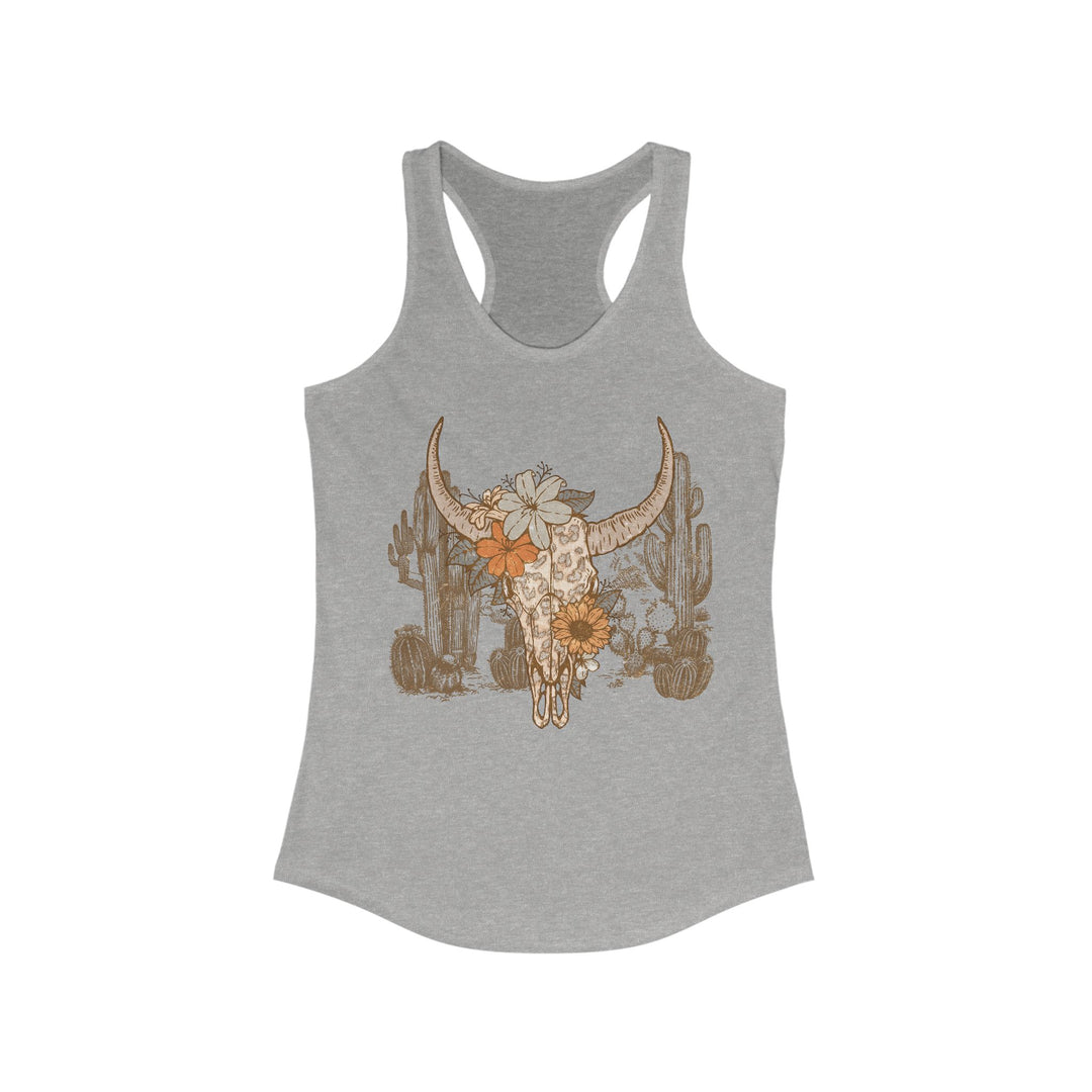 Flowery Leopard Skull - Women's Ideal Racerback Tank
