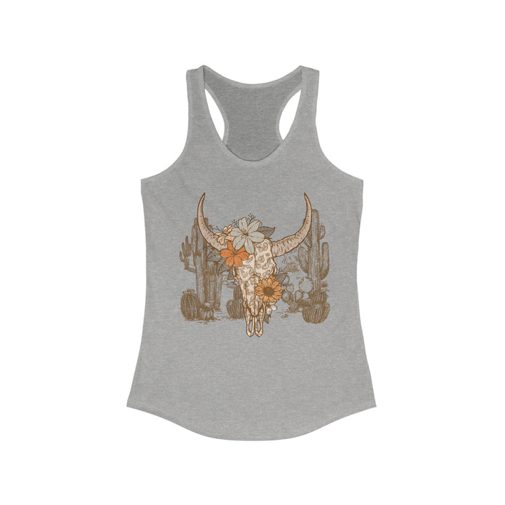 Flowery Leopard Skull - Women's Ideal Racerback Tank