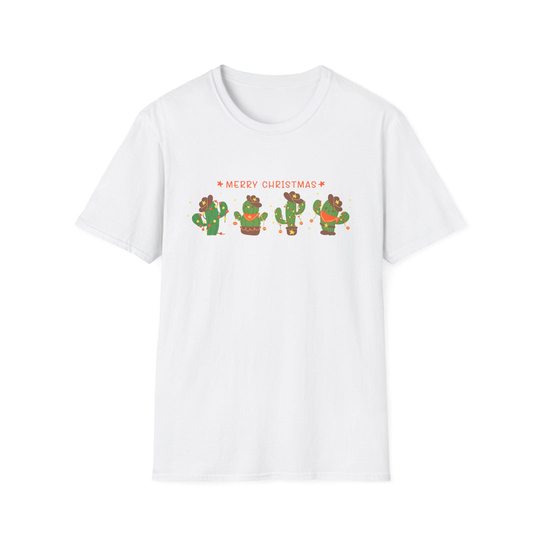 Merry Christmas Cactus - Unisex Softstyle T-Shirt
