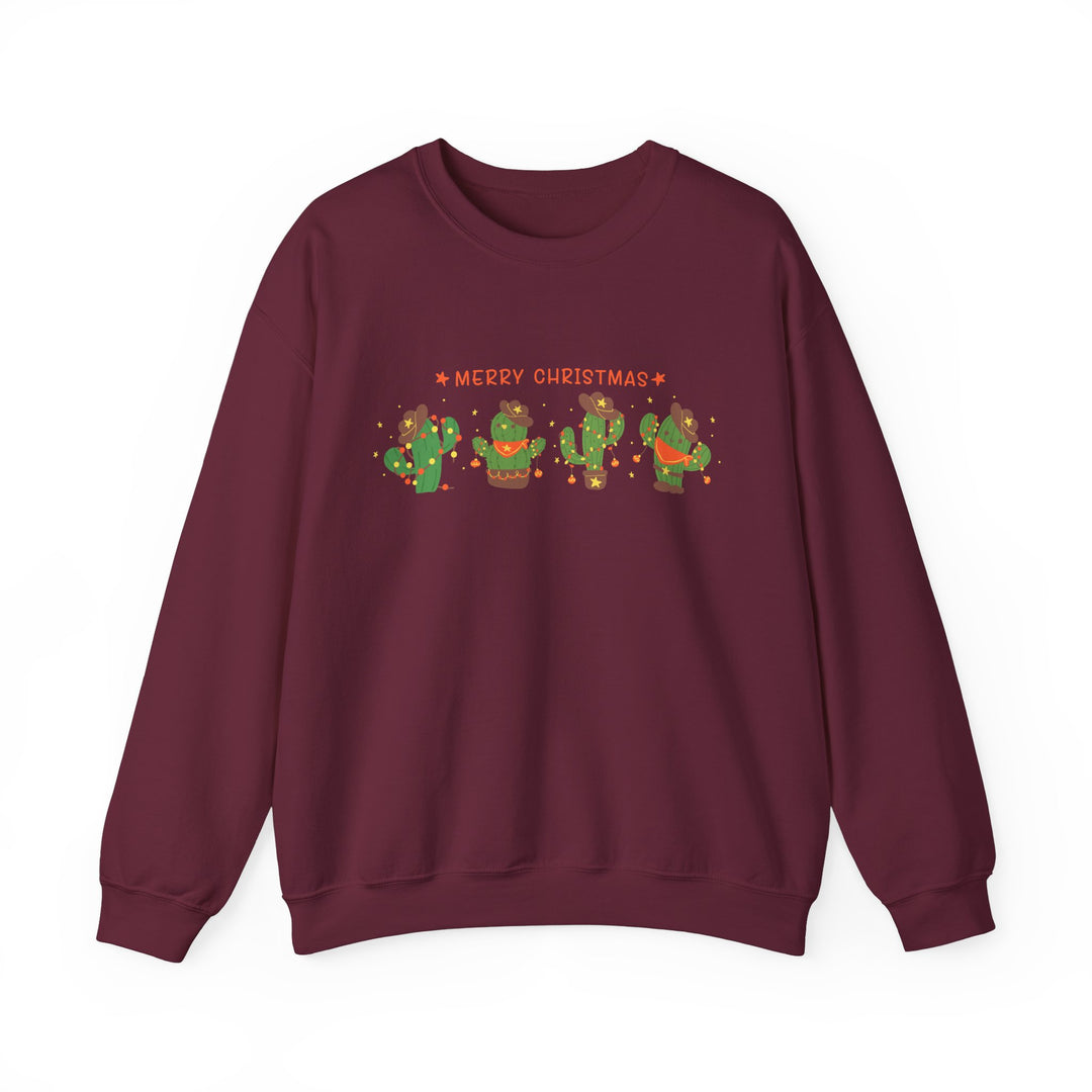 Merry Christmas Cactus - Unisex Heavy Blend™ Crewneck Sweatshirt