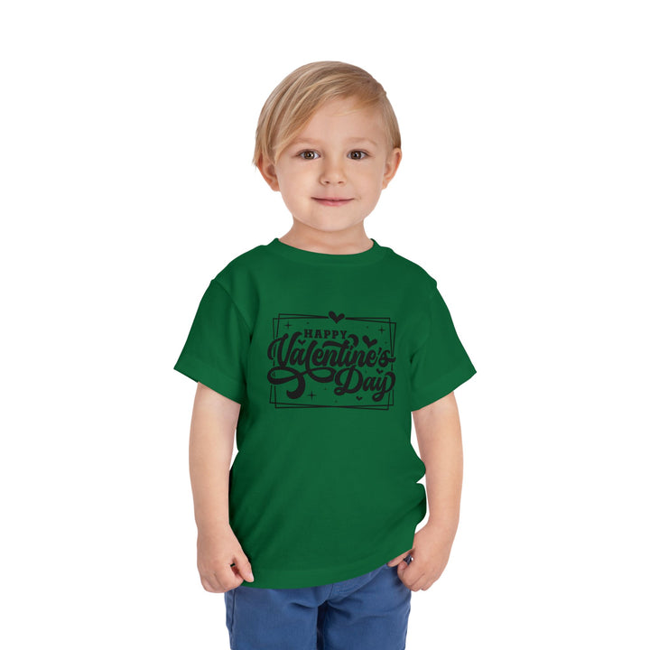 Happy Valentine's Day W/Hearts - Toddler Short Sleeve Tee