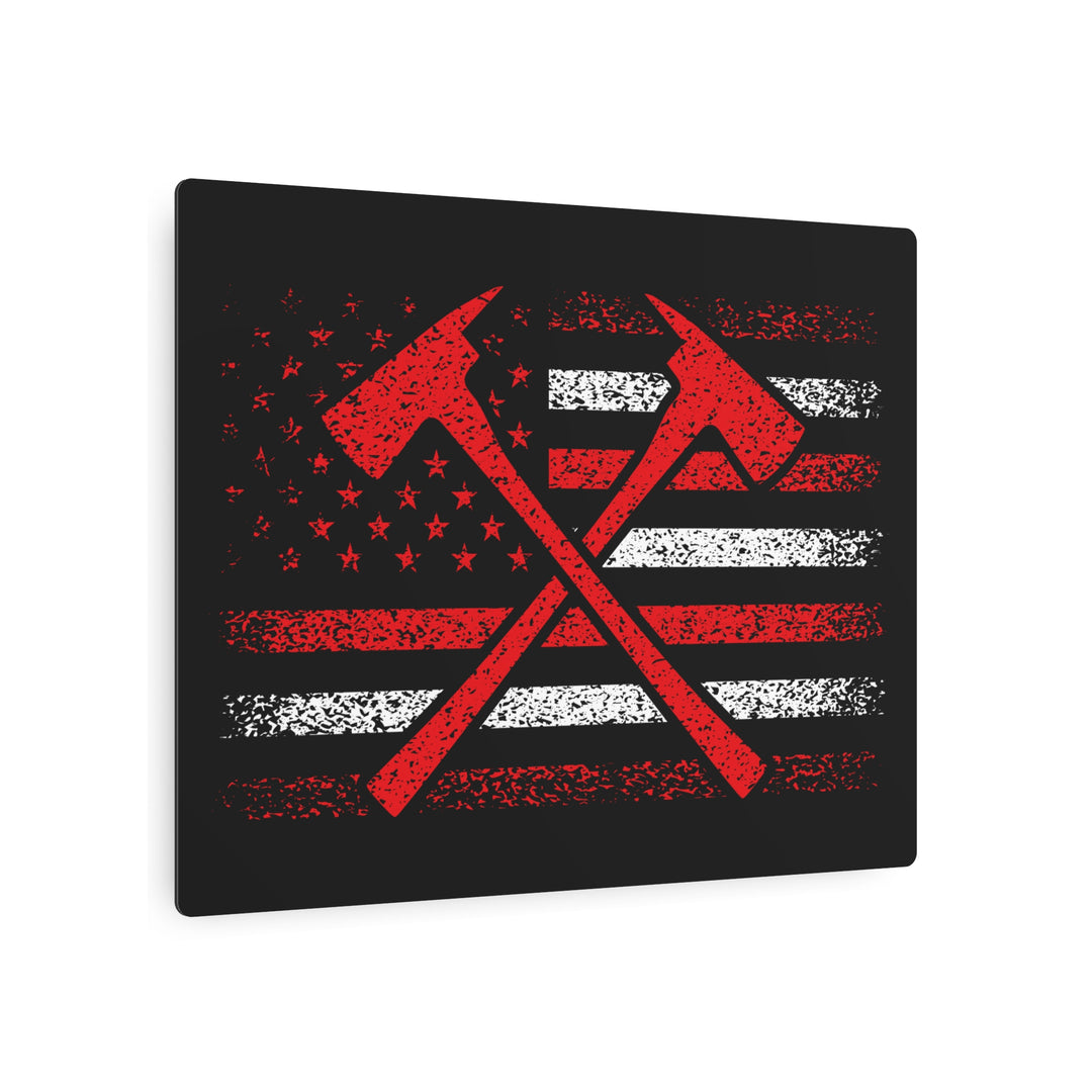 Firefighter American Flag - Metal Art Sign