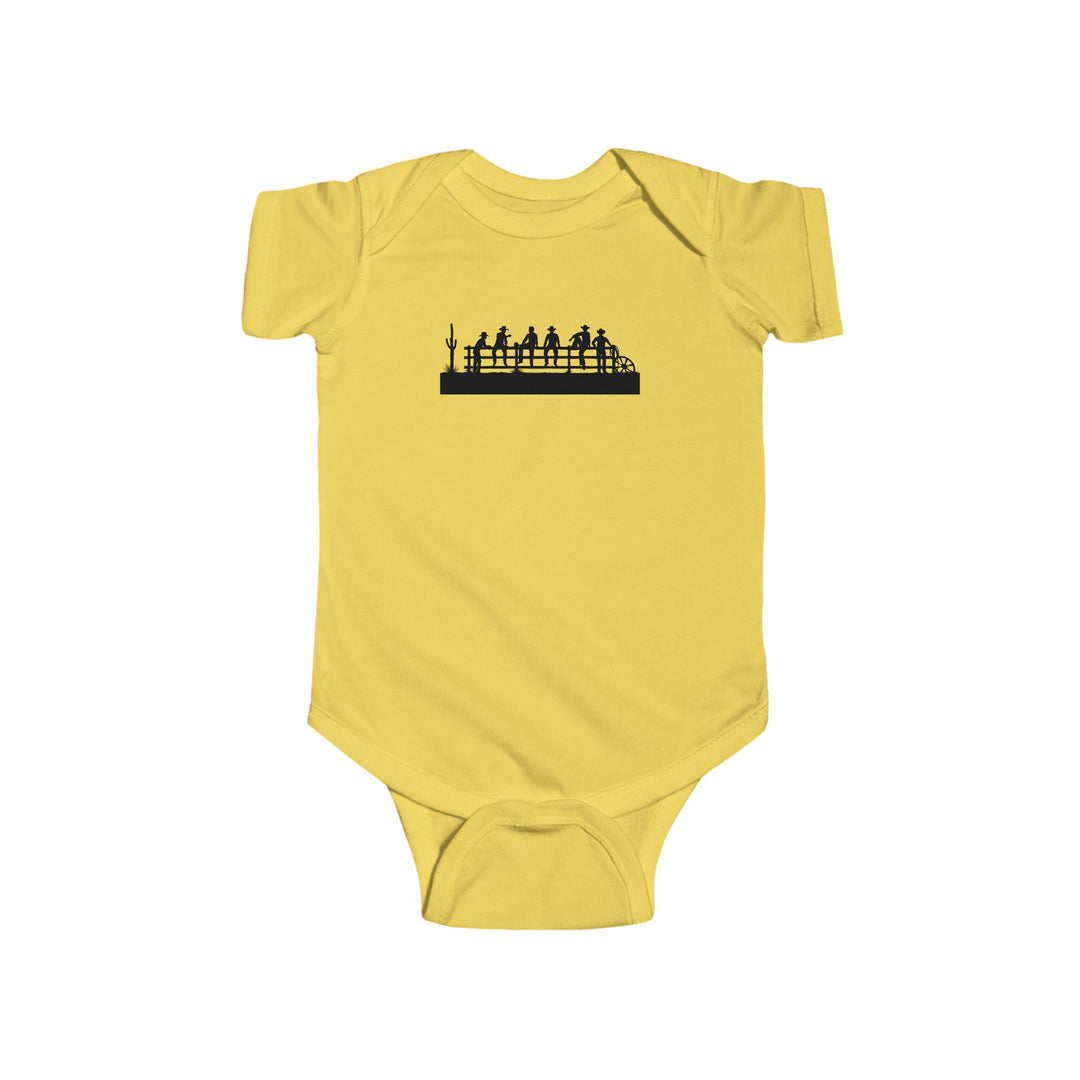 Cowboys On Fence Silhouette - Infant Fine Jersey Bodysuit