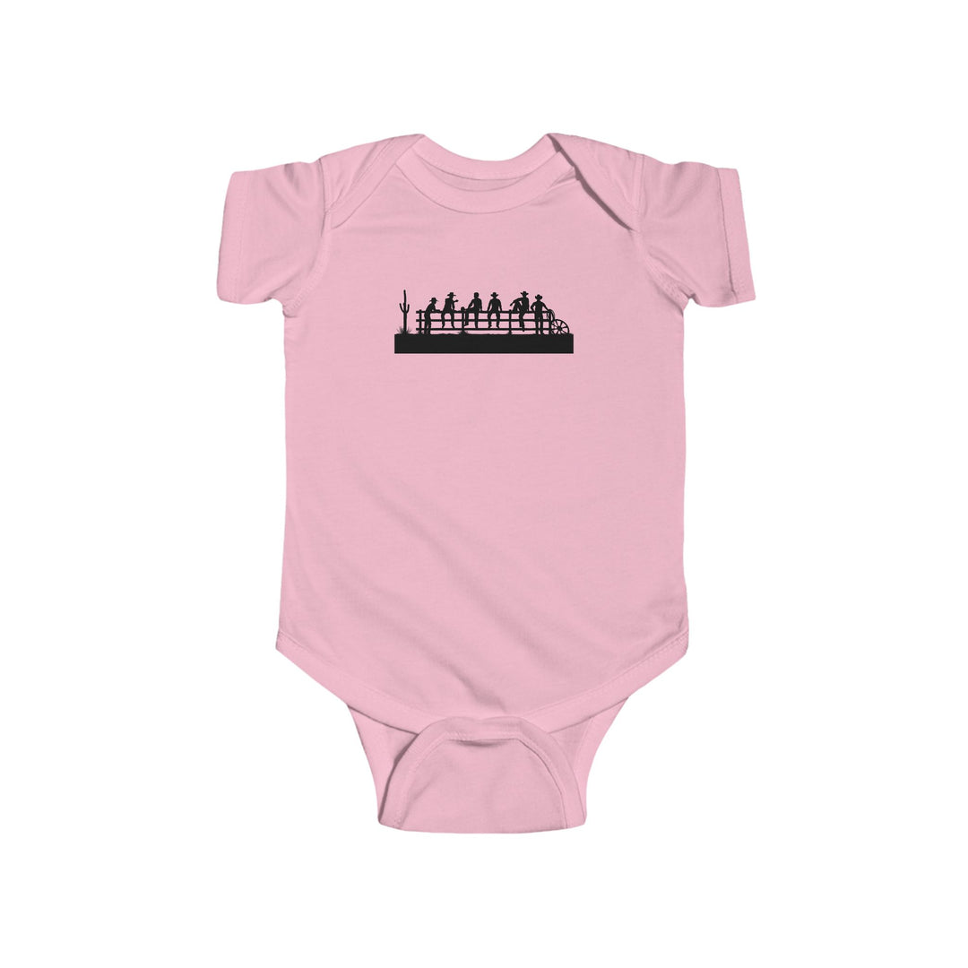 Cowboys On Fence Silhouette - Infant Fine Jersey Bodysuit
