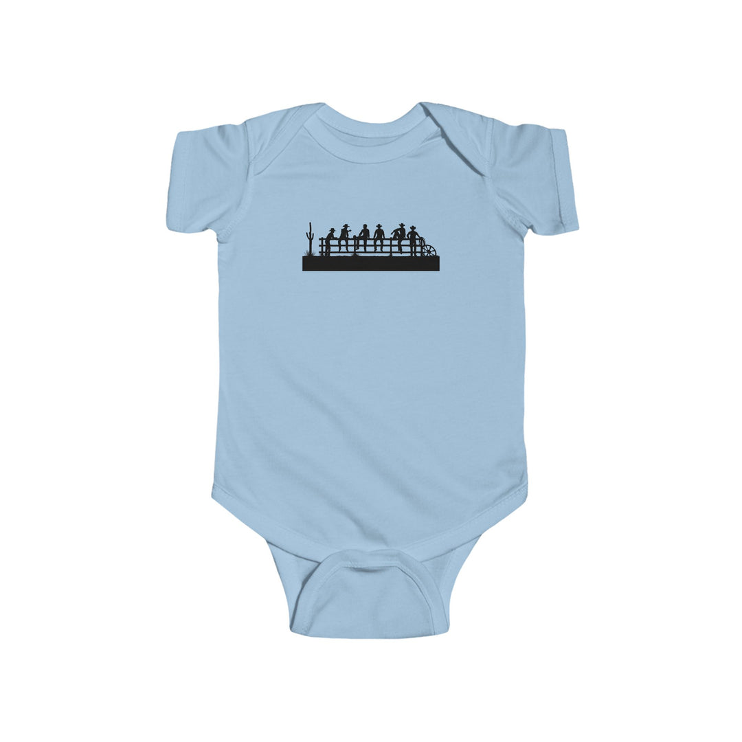 Cowboys On Fence Silhouette - Infant Fine Jersey Bodysuit
