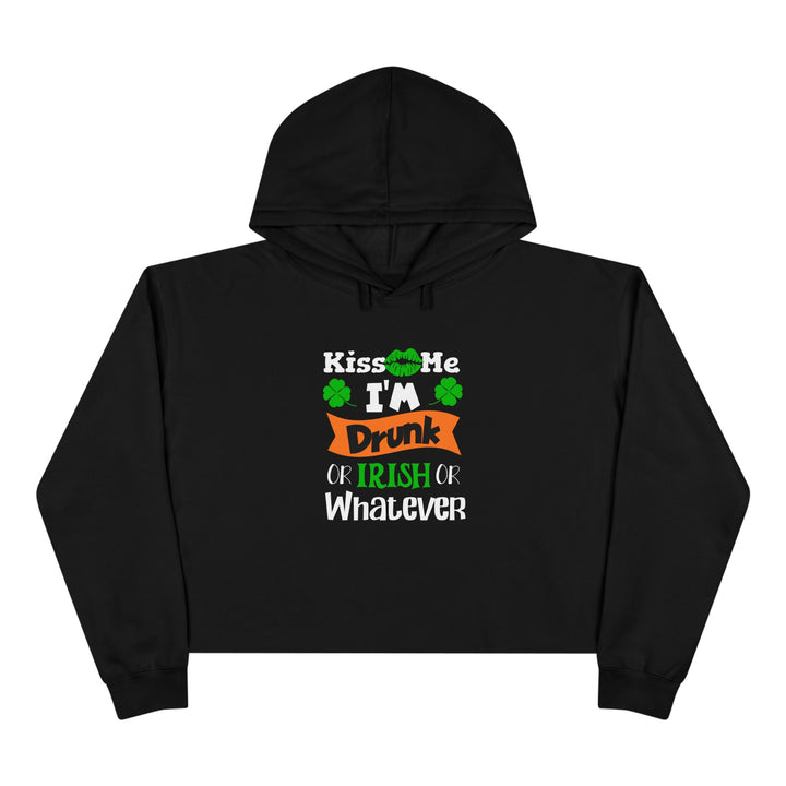 Kiss Me I'm Drunk - Crop Hoodie