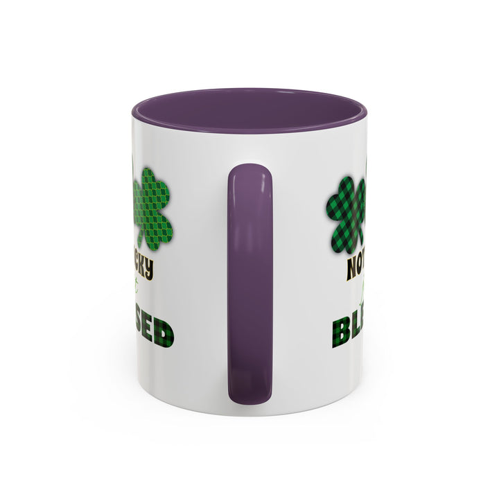 Not Lucky Just Blessed - Accent Coffee Mug (11, 15oz)