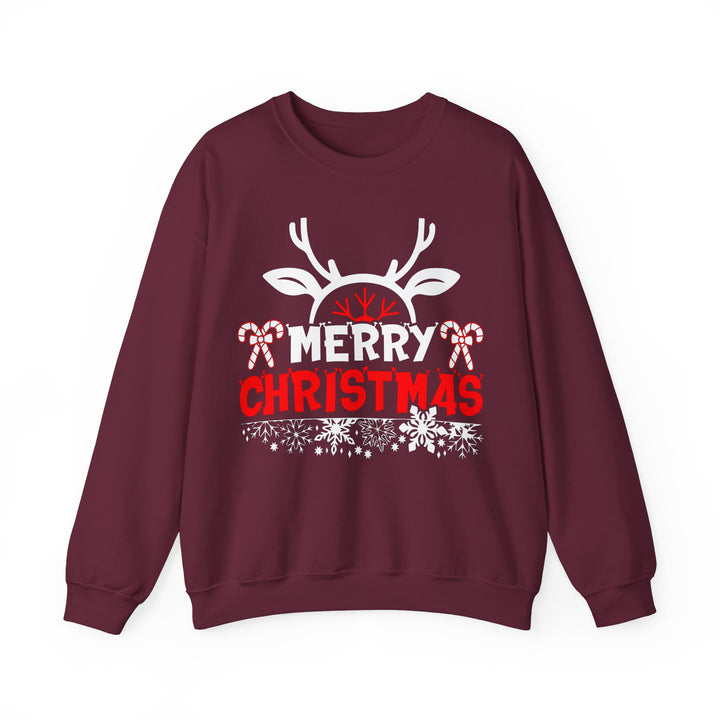 Merry Christmas Antlers - Unisex Heavy Blend™ Crewneck Sweatshirt