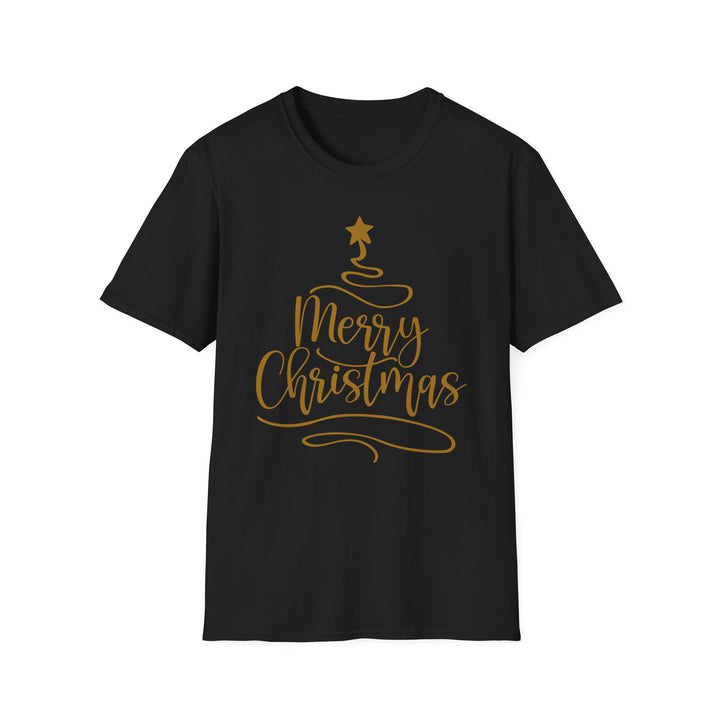 Merry Christmas Gold Tree - Unisex Softstyle T-Shirt